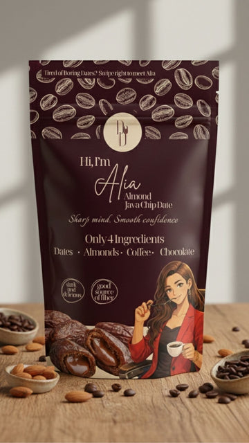 Alia – Almond & Java Chip Stuffed Dates